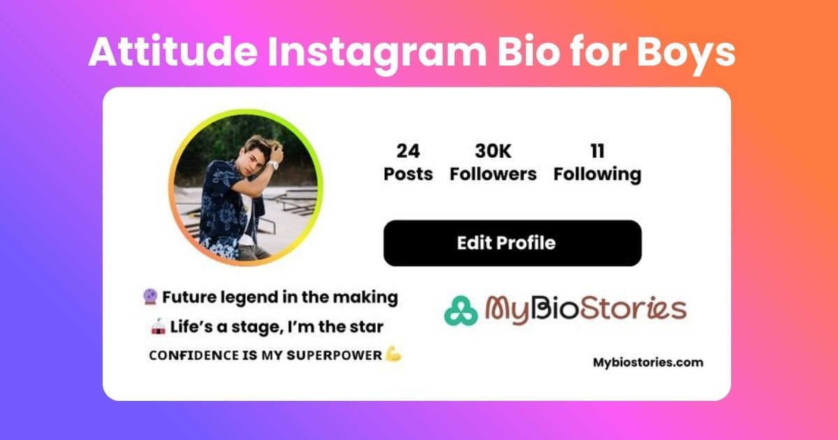 Cool and savage attitude Instagram bio ideas for boys to show confidence and style