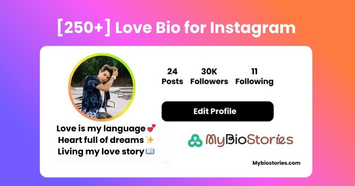 Love Bio for Instagram ideas with romantic, cute, and heart-touching lines