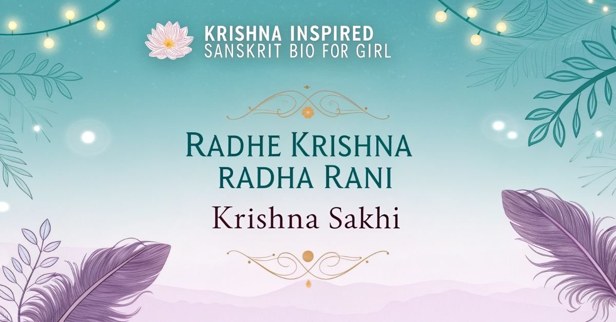 Find Krishna-inspired Sanskrit bio ideas for girls. Divine, spiritual, and devotional bios inspired by Lord Krishna’s teachings