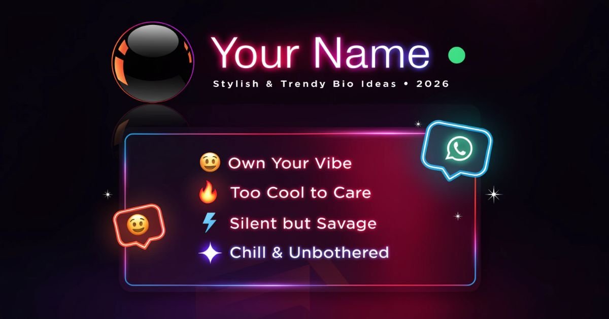 Aesthetic WhatsApp bio ideas with stylish, minimal, trendy, and unique profile lines for boys and girls
