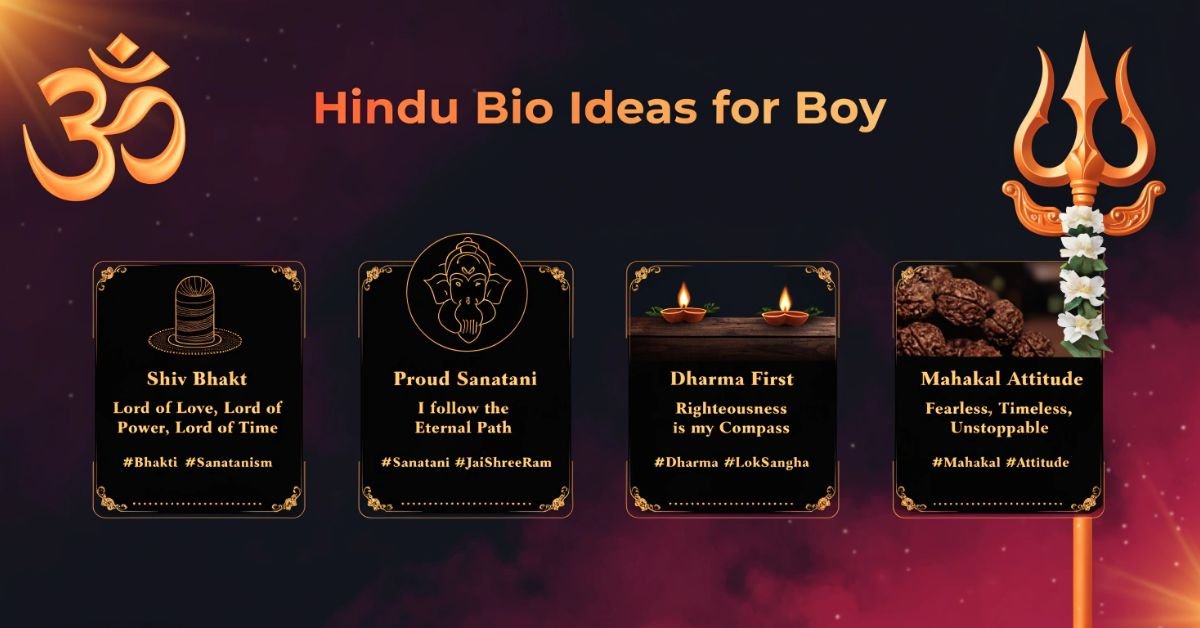 Hindu bio for Instagram for boy with Sanatani, spiritual, Mahadev and attitude-based profile lines