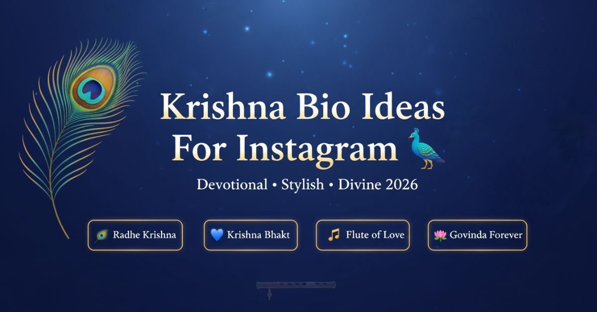 Krishna bio ideas for Instagram with spiritual, devotional, and aesthetic profile lines