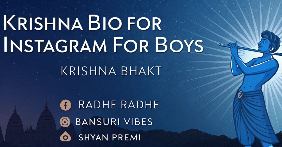 Krishna bio for Instagram for boys with attitude, faith and Mahabharata-inspired lines