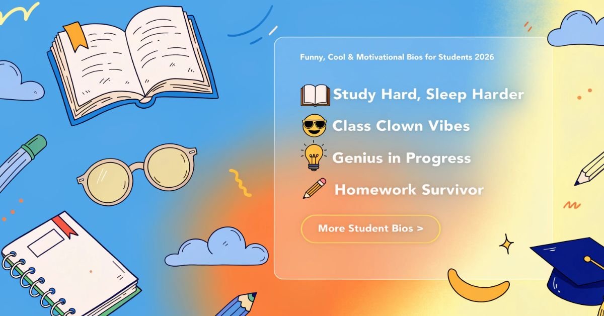 WhatsApp bio ideas for students with stylish, cool, funny, inspirational, and motivational profile lines