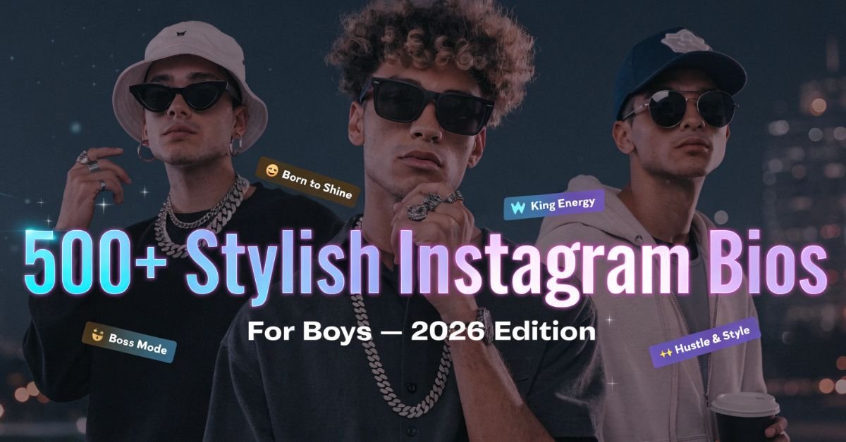 Stylish bio for Instagram for boy with trendy, modern and confident profile lines